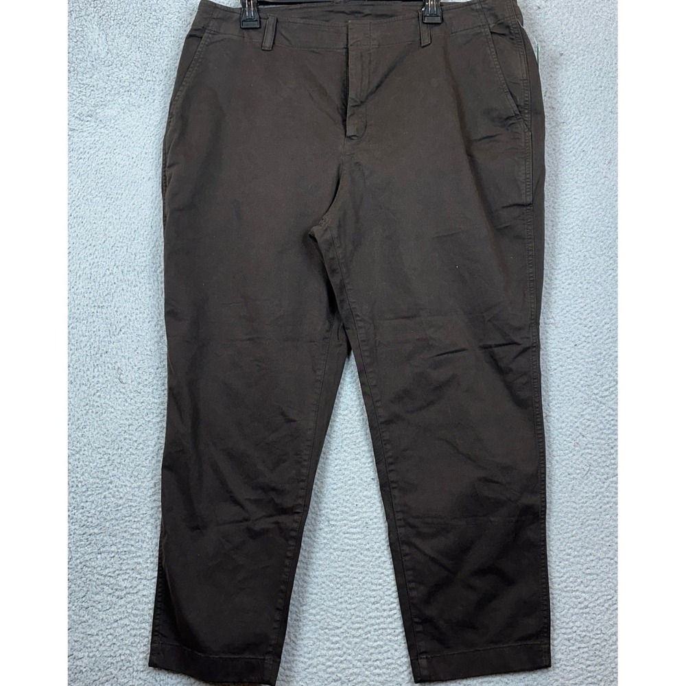 NEW GAP Pants Womens 18 Downtown Khaki Brown Casual Flat Front Pocket Stretch